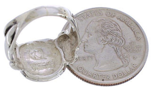 Silver Southwest Turquoise Inlay Ring Size 5-1/4 TX39987